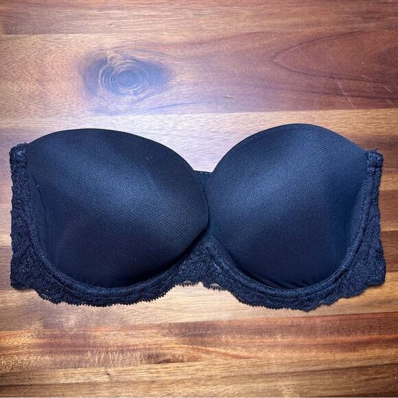Natori black strapless bra 🖤 NWOT 🖤 three prong band 🖤 34D - Picture 1 of 6
